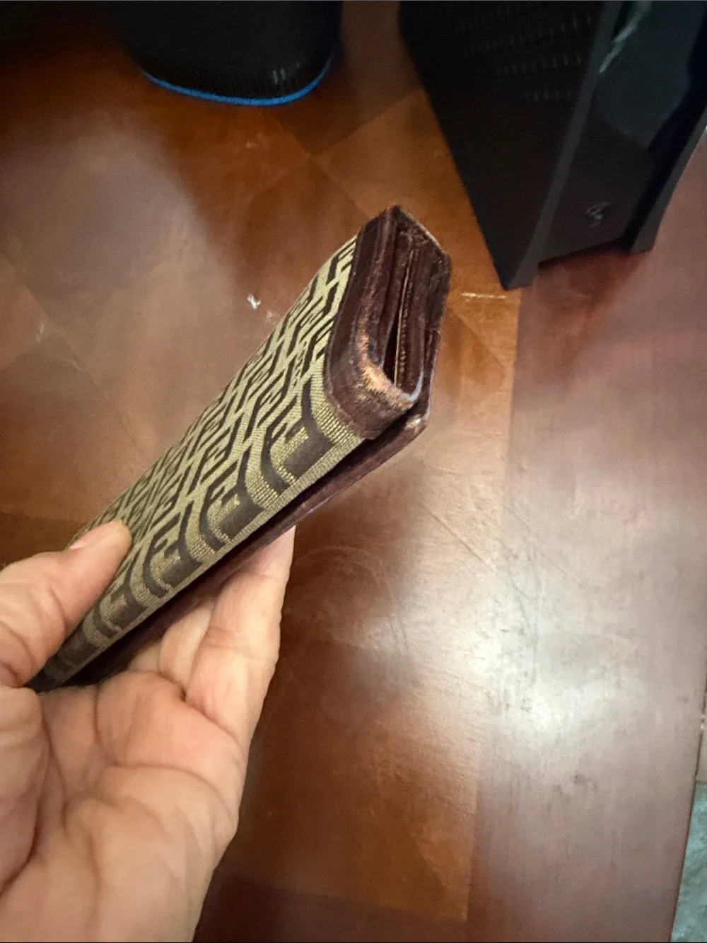 Fendi Brown and Tan Zucca Canvas Long Wallet